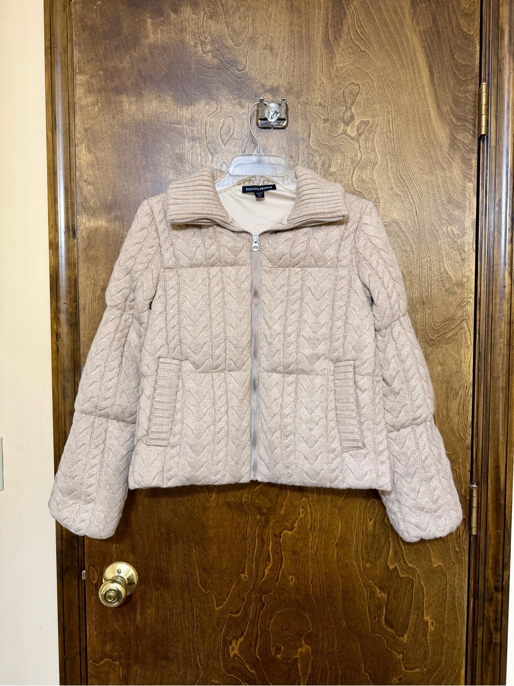 Boston Proper Women's Sweater Puffer Jacket Full Zip Size XS Brand New